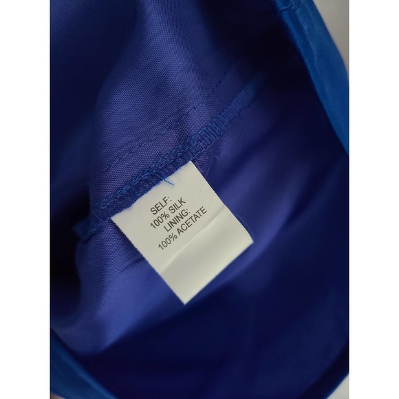 Phoebe Couture Electric Blue Silk Ruffle Dress 6 - Picture 7 of 8